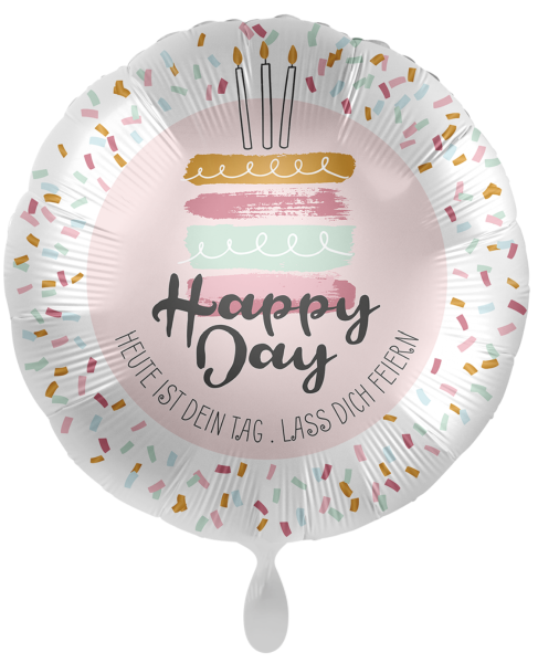 Folienballon - Happy Day - ø 43cm